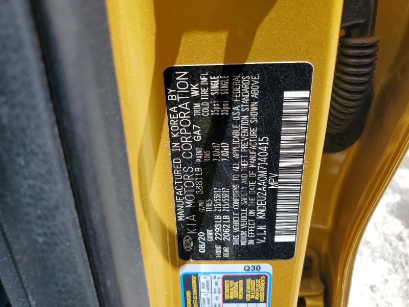 Photo 14 from auction – 2021 KIA SELTOS with VIN KNDEU2AA0M7140415