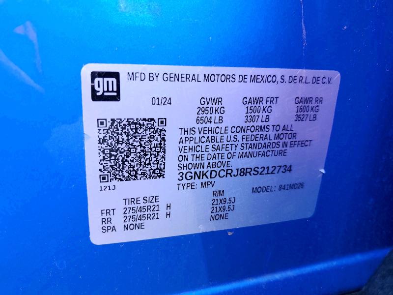 Photo 14 from auction – 2024 CHEVROLET BLAZER with VIN 3GNKDCRJ8RS212734