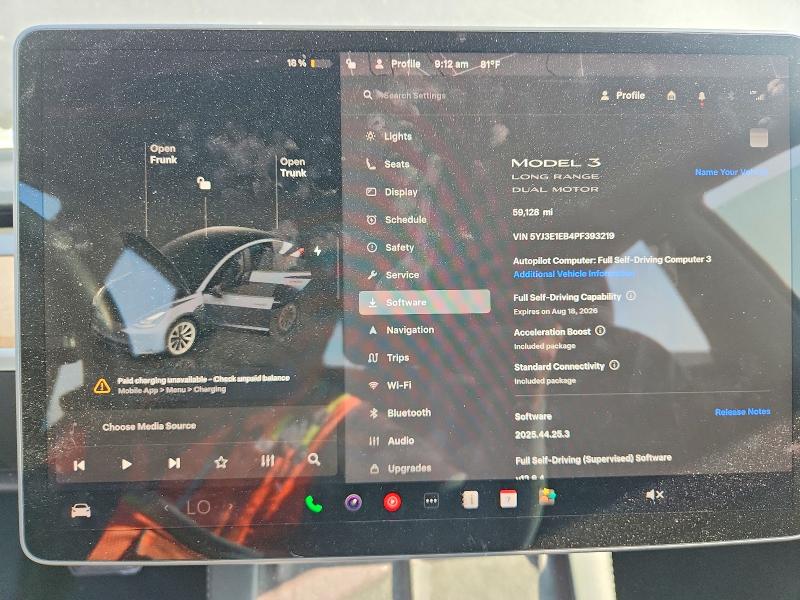Photo 9 from auction – 2023 TESLA MODEL 3 with VIN 5YJ3E1EB4PF393219