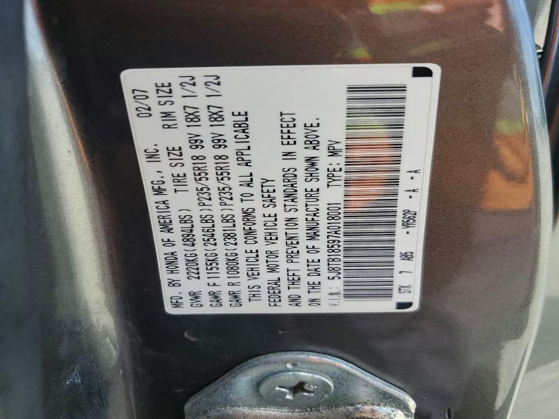 Photo 14 from auction – 2007 ACURA RDX with VIN 5J8TB18597A018001