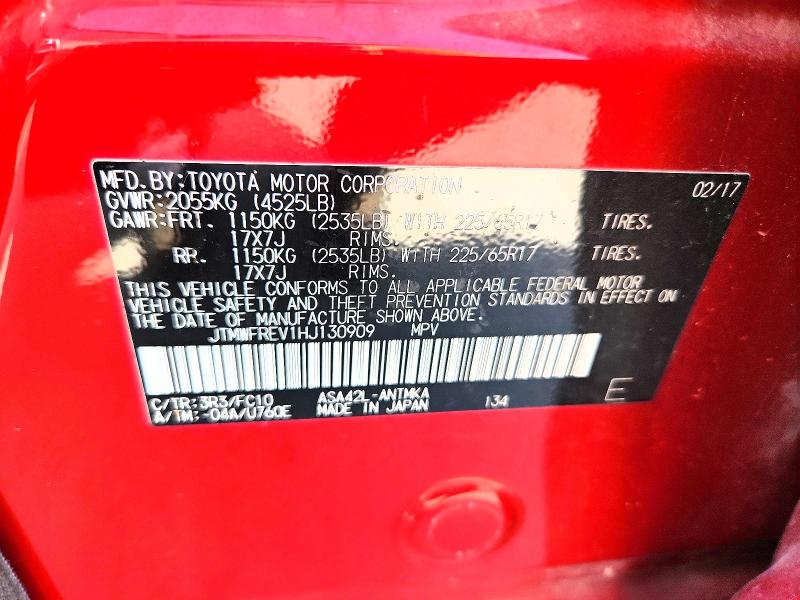 Photo 14 from auction – 2017 TOYOTA RAV4 with VIN JTMWFREV1HJ130909
