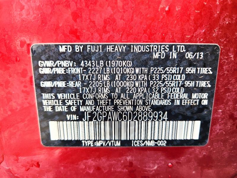 Photo 14 from auction – 2013 SUBARU XV CROSSTREK with VIN JF2GPAWC6D2889934