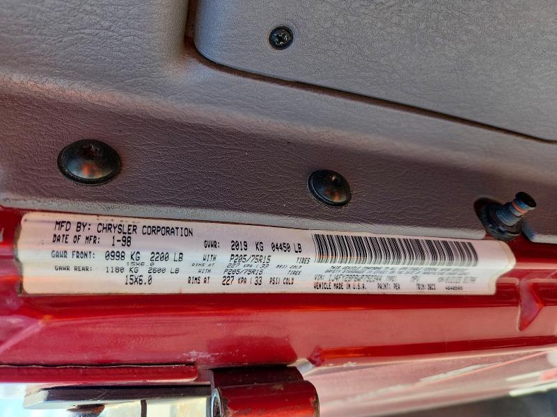 Photo 14 from auction – 1998 JEEP WRANGLER / TJ with VIN 1J4FY29P8WP752344