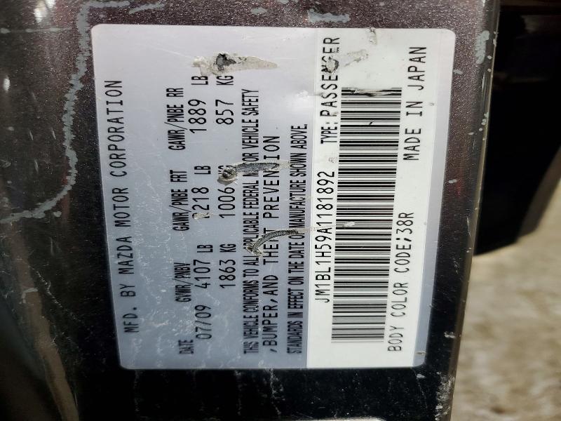 Photo 14 from auction – 2010 MAZDA 3 with VIN JM1BL1H59A1181892