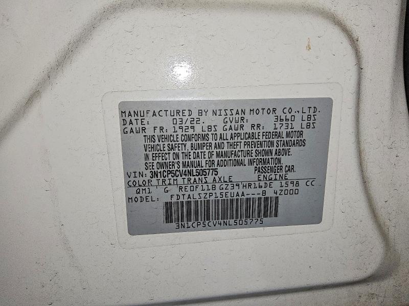 Photo 14 from auction – 2022 NISSAN KICKS with VIN 3N1CP5CV4NL505775