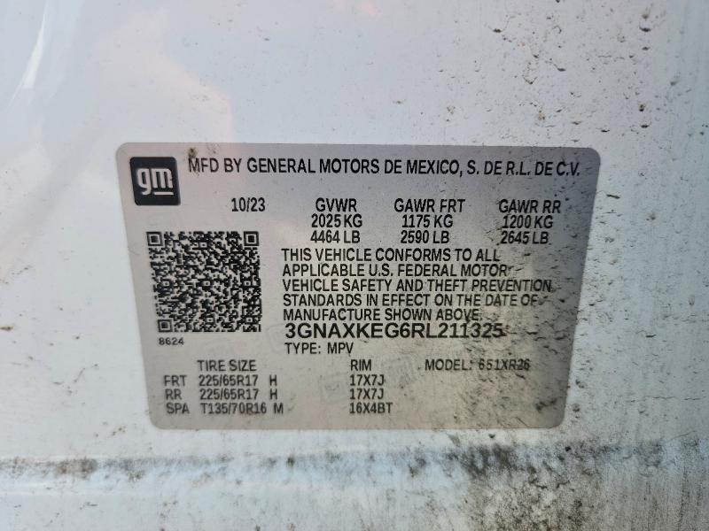 Photo 14 from auction – 2024 CHEVROLET EQUINOX with VIN 3GNAXKEG6RL211325