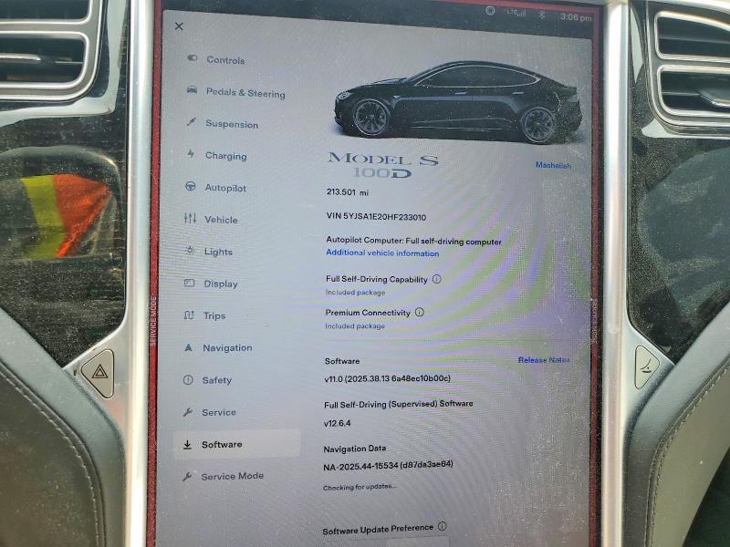 Photo 9 from auction – 2017 TESLA MODEL S with VIN 5YJSA1E20HF233010