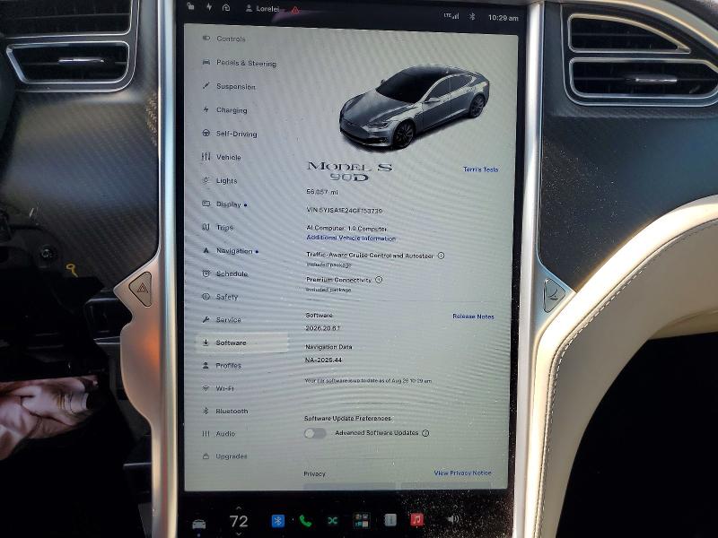 Photo 9 from auction – 2016 TESLA MODEL S with VIN 5YJSA1E24GF153739
