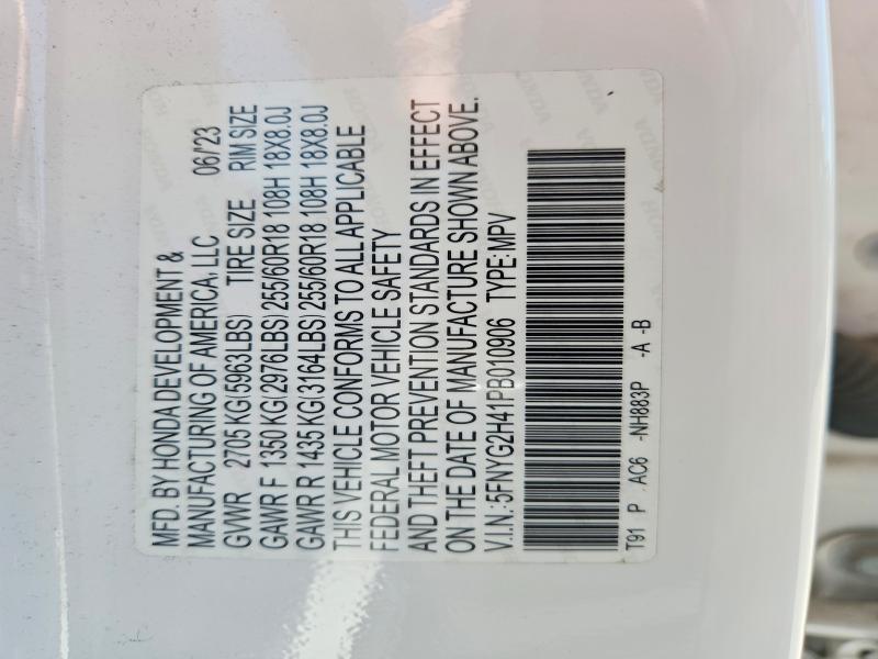 Photo 14 from auction – 2023 HONDA PILOT with VIN 5FNYG2H41PB010906