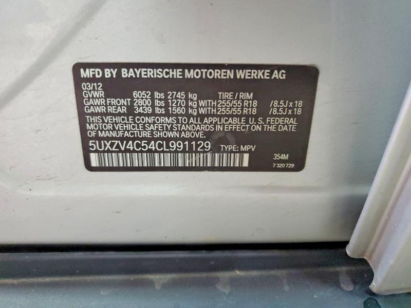 Photo 14 from auction – 2012 BMW X5 with VIN 5UXZV4C54CL991129