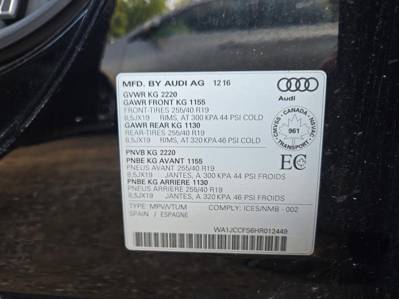 Photo 14 from auction – 2017 AUDI Q3 with VIN WA1JCCFS6HR012449