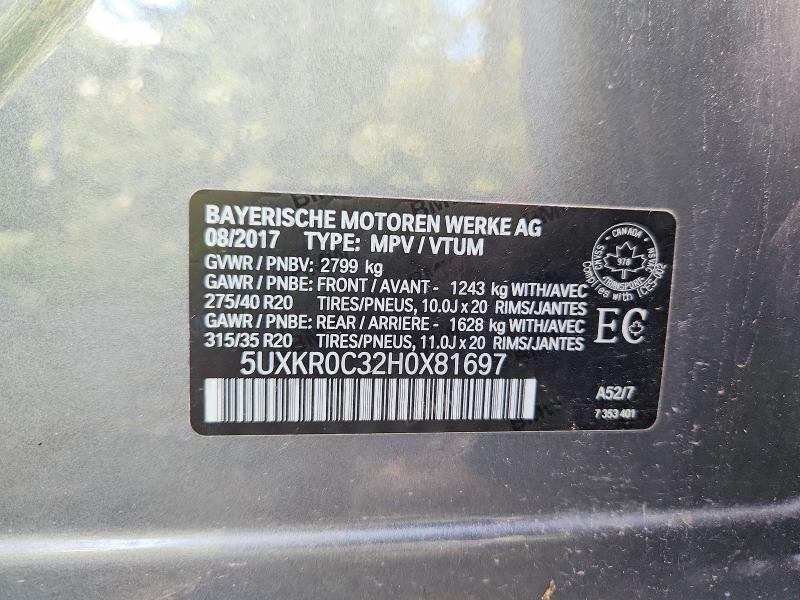 Photo 14 from auction – 2017 BMW X5 with VIN 5UXKR0C32H0X81697