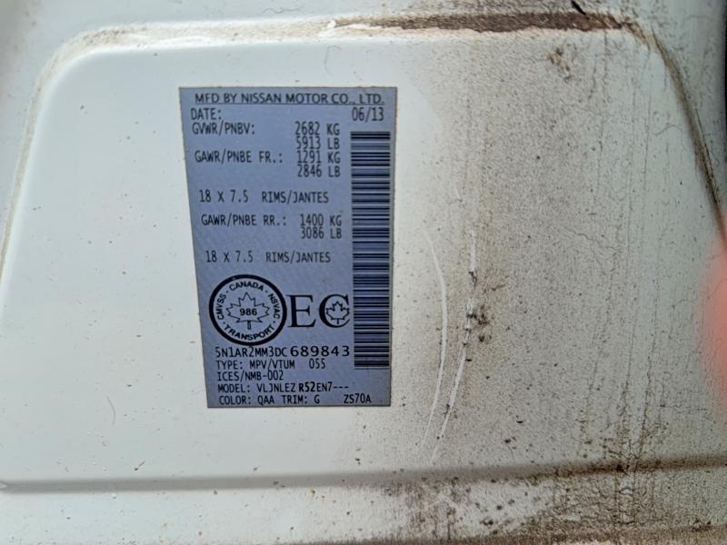 Photo 10 from auction – 2013 NISSAN PATHFINDER with VIN 5N1AR2MM3DC689843