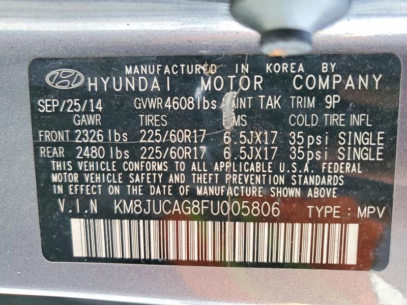 Photo 14 from auction – 2015 HYUNDAI TUCSON with VIN KM8JUCAG8FU005806