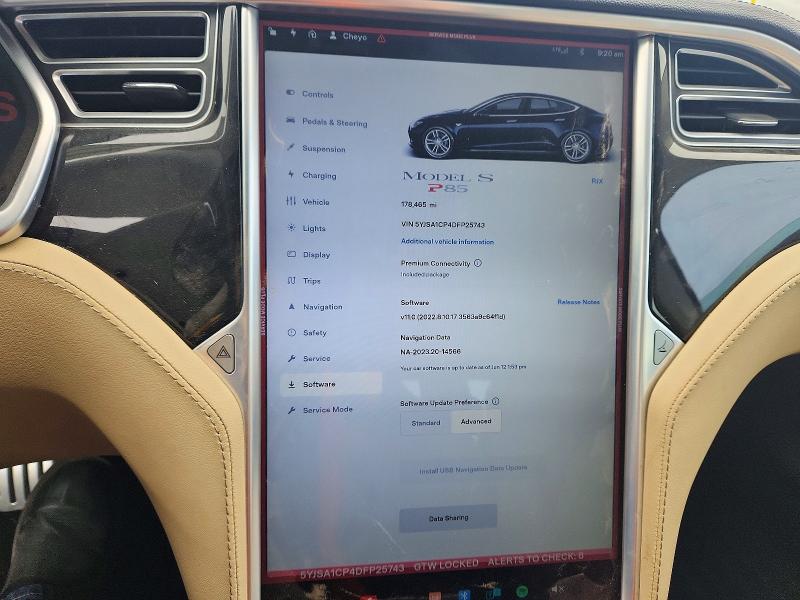 Photo 9 from auction – 2013 TESLA MODEL S with VIN 5YJSA1CP4DFP25743