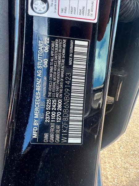 Photo 10 from auction – 2022 MERCEDES-BENZ E with VIN W1KZF8DB6NB091423