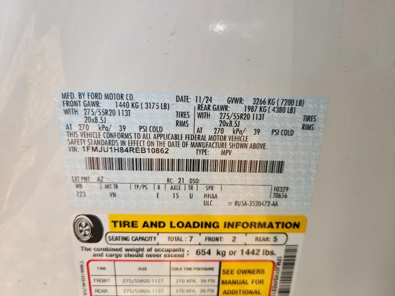 Photo 14 from auction – 2024 FORD EXPEDITION with VIN 1FMJU1H84REB10862