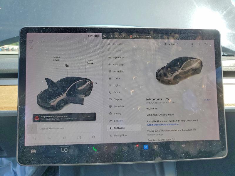 Foto 9 de la subasta – 2021 TESLA MODEL 3 con VIN 5YJ3E1EA5MF016935