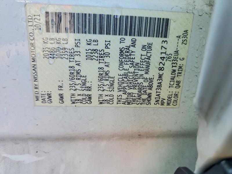 Photo 14 from auction – 2021 NISSAN ROGUE with VIN 5N1AT3BA3MC824173
