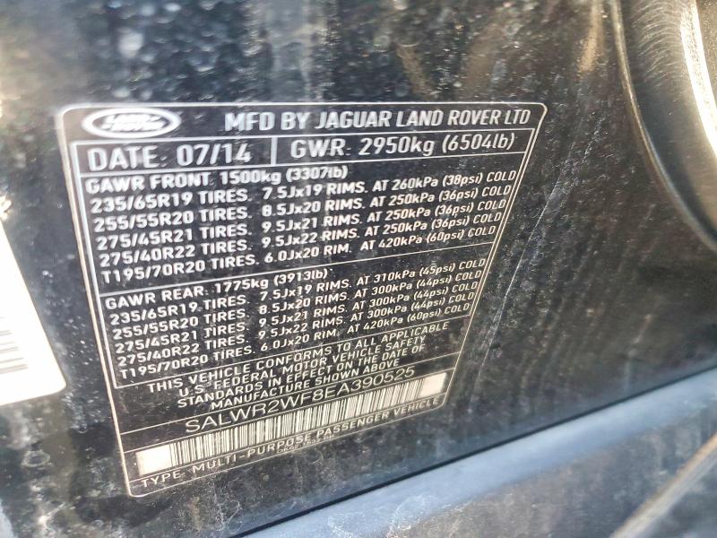 Photo 14 from auction – 2014 LAND ROVER RANGE ROVER SPORT with VIN SALWR2WF8EA390525