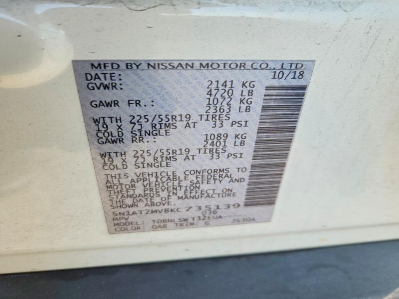Photo 14 from auction – 2019 NISSAN ROGUE with VIN 5N1AT2MV8KC735139