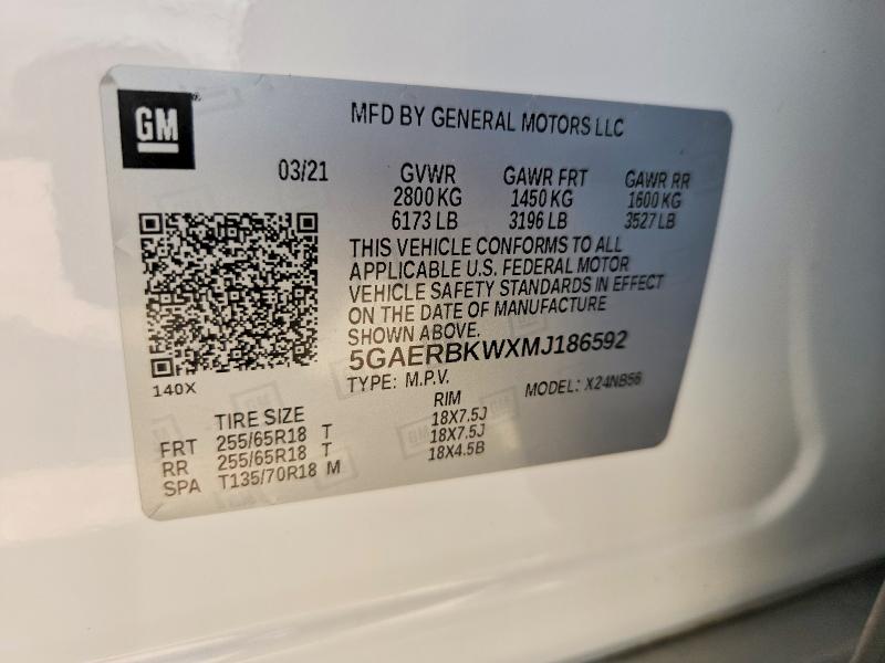 Photo 14 from auction – 2021 BUICK ENCLAVE with VIN 5GAERBKWXMJ186592
