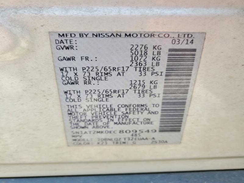 Photo 14 from auction – 2014 NISSAN ROGUE with VIN 5N1AT2MK0EC809549