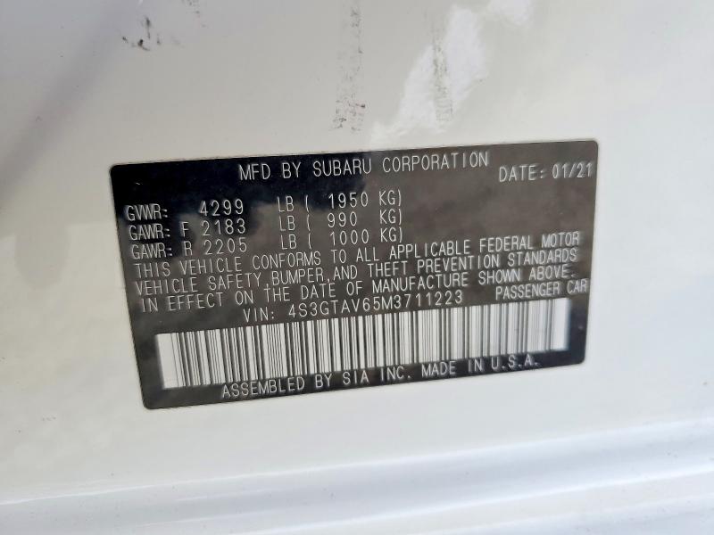 Photo 14 from auction – 2021 SUBARU IMPREZA with VIN 4S3GTAV65M3711223