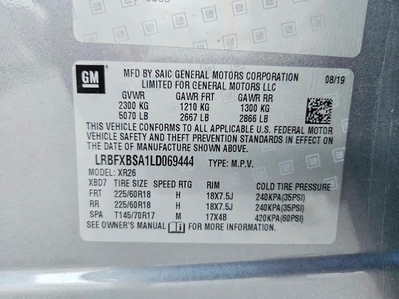 Photo 14 from auction – 2020 BUICK ENVISION with VIN LRBFXBSA1LD069444