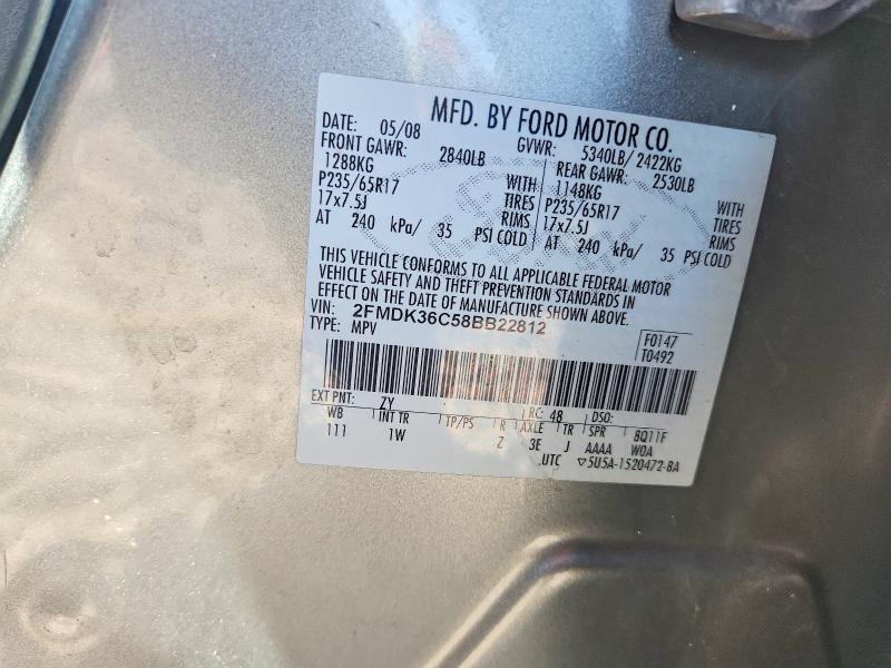 Photo 14 from auction – 2008 FORD EDGE with VIN 2FMDK36C58BB22812