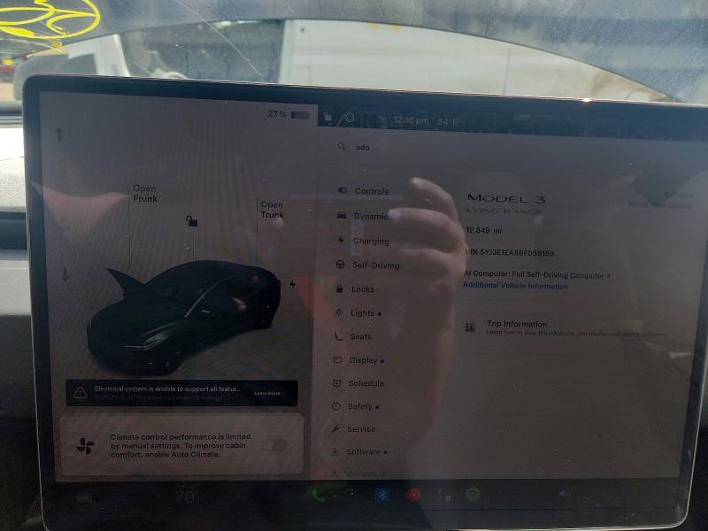 Фото 9 с аукциона – 2025 TESLA MODEL 3 с VIN 5YJ3E1EA8SF059159