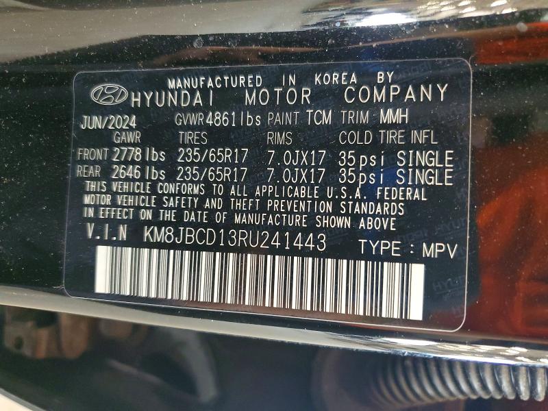 Photo 14 from auction – 2024 HYUNDAI TUCSON with VIN KM8JBCD13RU241443