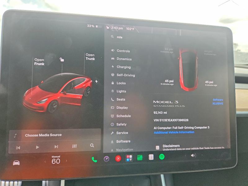 Photo 9 from auction – 2019 TESLA MODEL 3 with VIN 5YJ3E1EAXKF396528