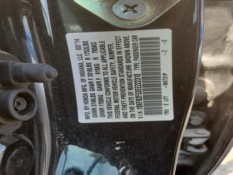 Photo 14 from auction – 2014 HONDA CIVIC with VIN 19XFB2F53EE222310
