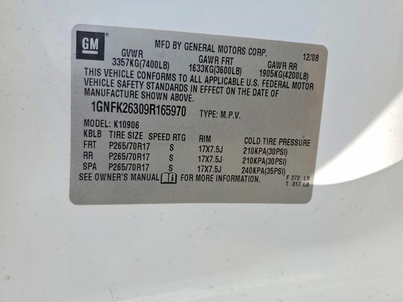 Photo 14 from auction – 2009 CHEVROLET SUBURBAN with VIN 1GNFK26309R165970