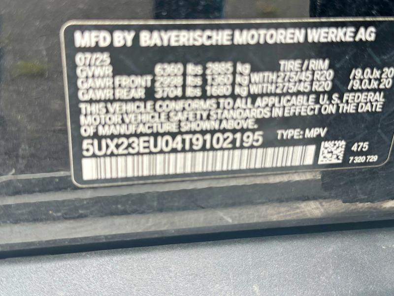 Photo 13 from auction – 2026 BMW X5 with VIN 5UX23EU04T9102195