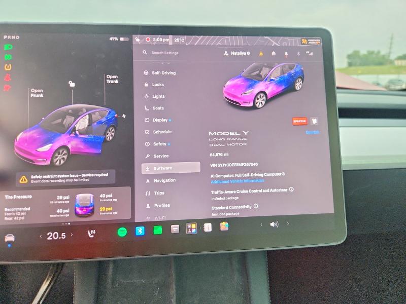 Photo 9 from auction – 2021 TESLA MODEL Y with VIN 5YJYGDEE5MF267846
