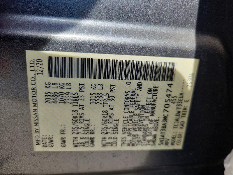 Photo 14 from auction – 2021 NISSAN ROGUE with VIN 5N1AT3BA3MC705474