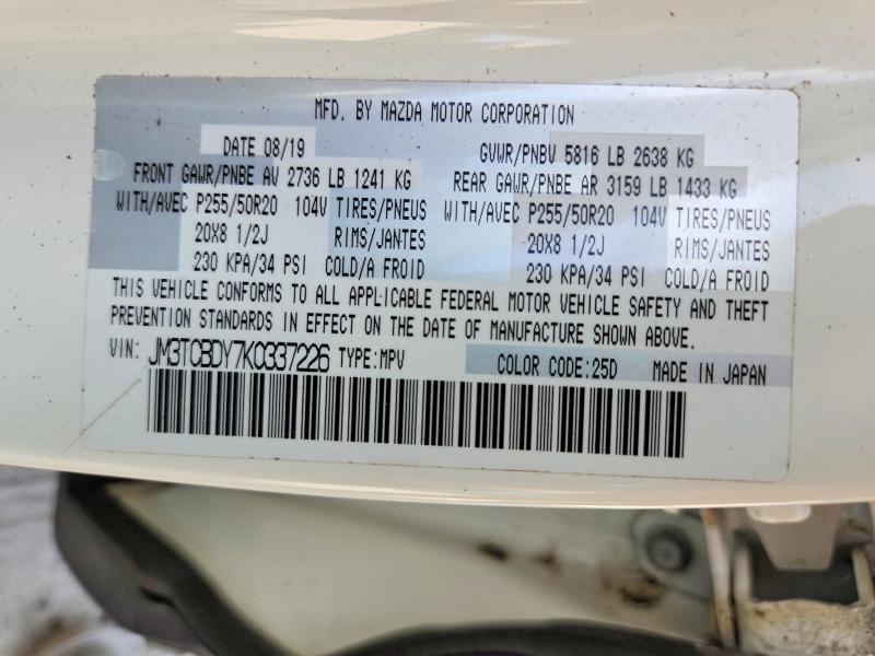 Photo 14 from auction – 2019 MAZDA CX-9 with VIN JM3TCBDY7K0337226