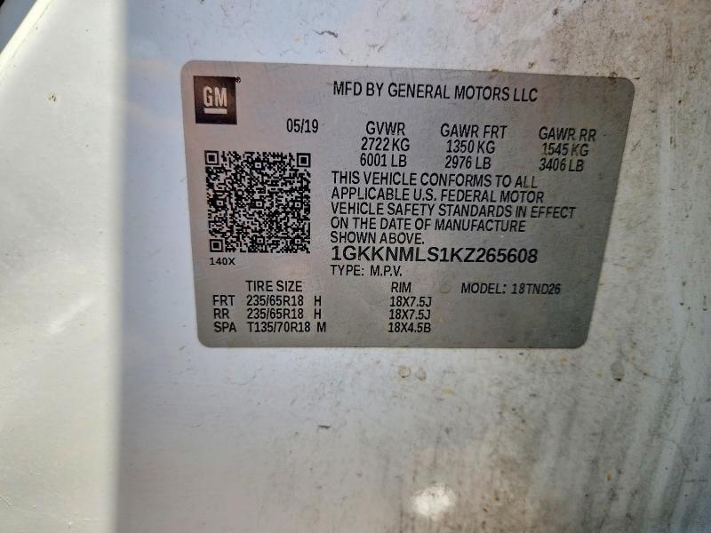 Photo 14 from auction – 2019 GMC ACADIA with VIN 1GKKNMLS1KZ265608
