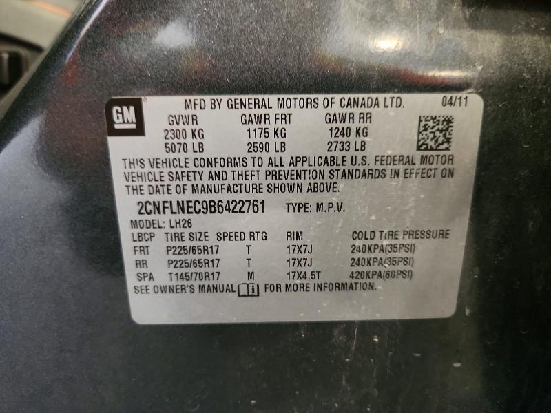 Photo 14 from auction – 2011 CHEVROLET EQUINOX with VIN 2CNFLNEC9B6422761