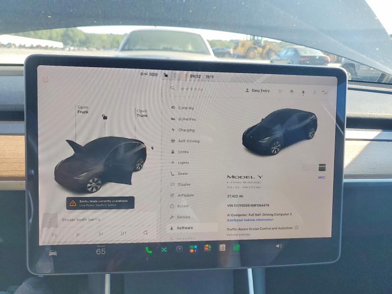 Photo 9 from auction – 2021 TESLA MODEL Y with VIN 5YJYGDEE4MF094479