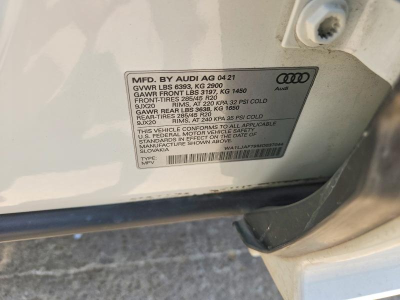 Photo 14 from auction – 2021 AUDI Q7 with VIN WA1LJAF79MD037044