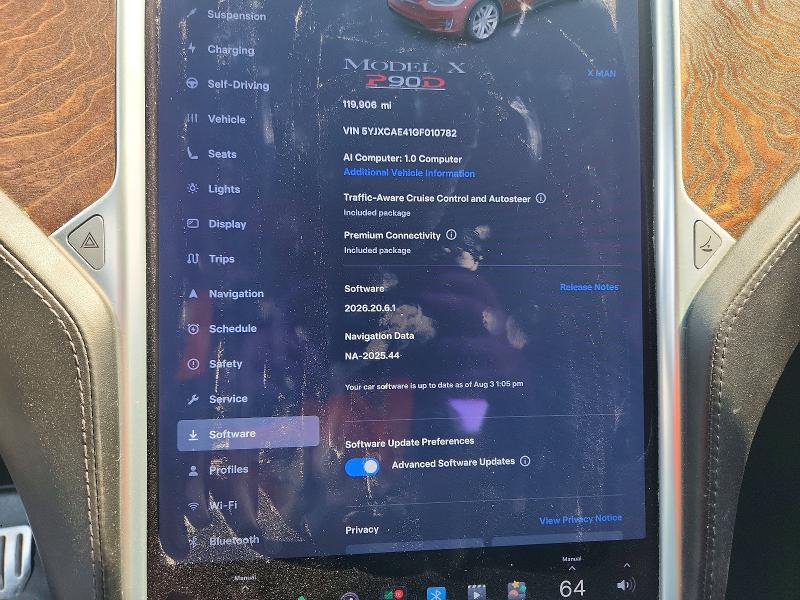 Photo 9 from auction – 2016 TESLA MODEL X with VIN 5YJXCAE41GF010782