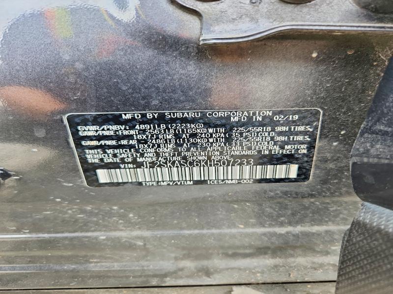 Photo 14 from auction – 2019 SUBARU FORESTER with VIN JF2SKASC6KH507233