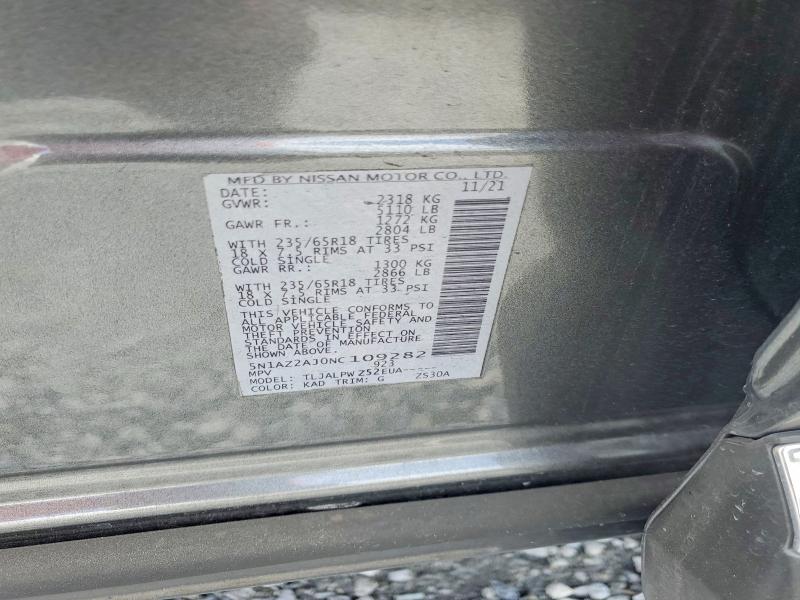 Photo 14 from auction – 2022 NISSAN MURANO with VIN 5N1AZ2AJ0NC109282