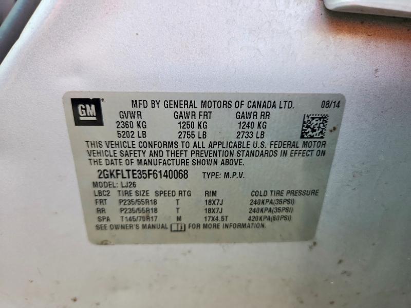 Photo 14 from auction – 2015 GMC TERRAIN with VIN 2GKFLTE35F6140068