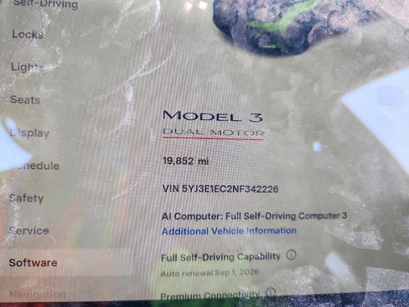 Foto 9 de la subasta – 2022 TESLA MODEL 3 con VIN 5YJ3E1EC2NF342226