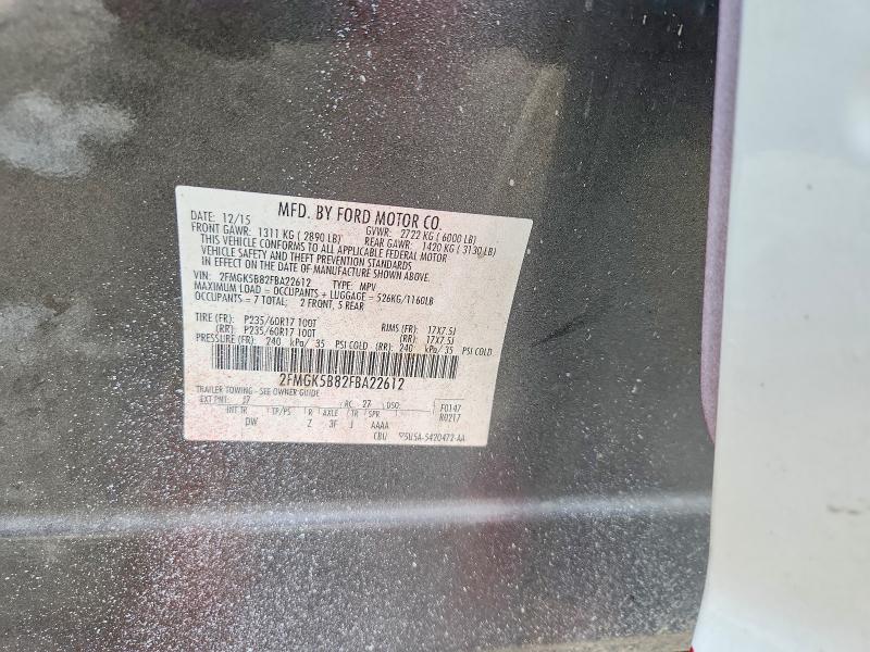 Photo 14 from auction – 2015 FORD FLEX with VIN 2FMGK5B82FBA22612
