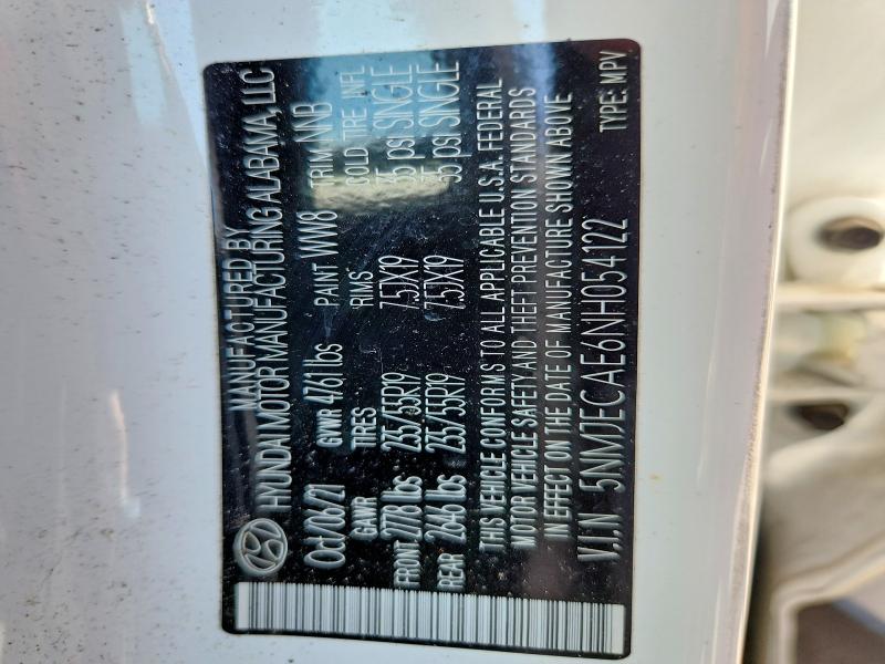 Photo 14 from auction – 2022 HYUNDAI TUCSON with VIN 5NMJECAE6NH054122